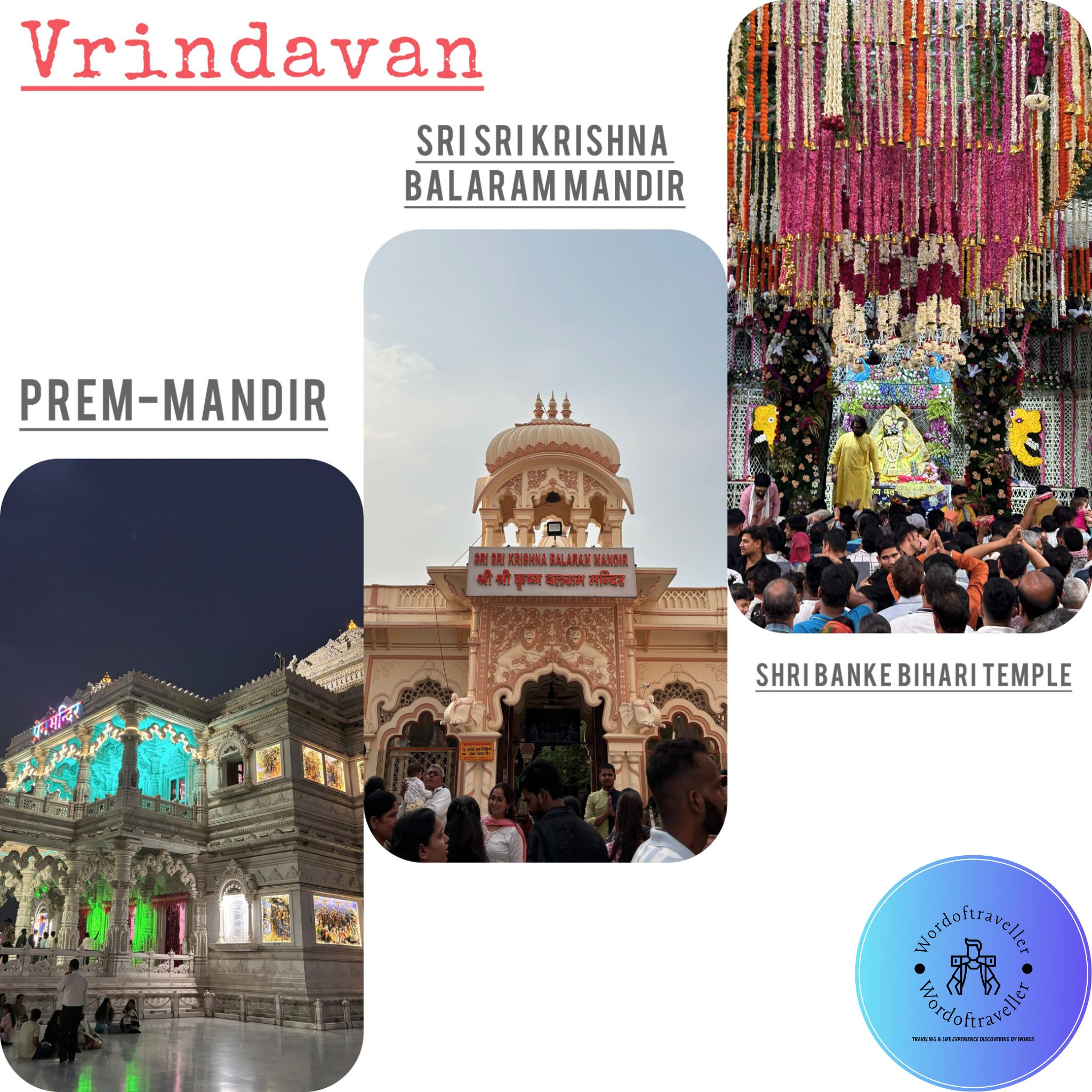 Vrindavan Temples Prem Mandir, ISKCON, Banke Bihari Temple